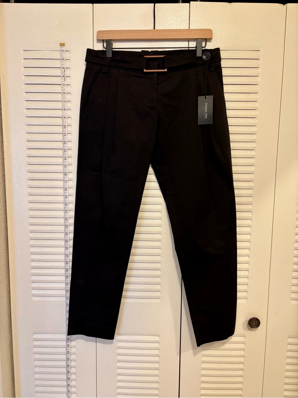 Patrizia Pepe Black Belted Tailored Trousers
